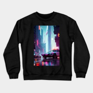 Abstract Cyberpunk City Crewneck Sweatshirt